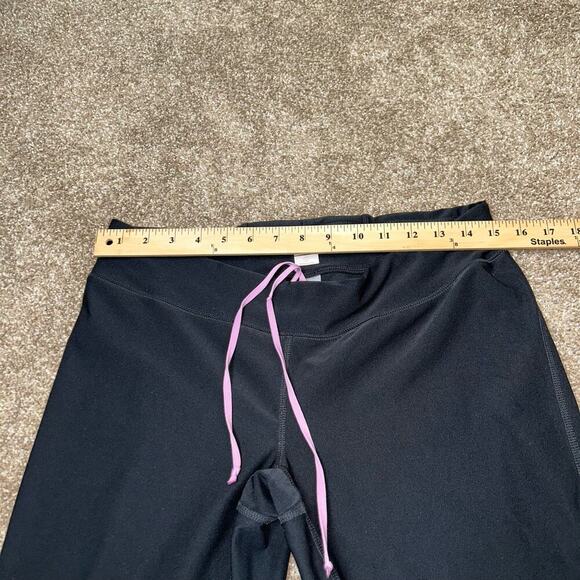 Lucy athletic leggings black ankle zip reflective draw string ankle SZ MD gym - Picture 6 of 9